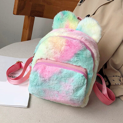 

Tailored Fashion Women Plush Shoulder Bag Backpack Students Messenger Bag Travel Bag