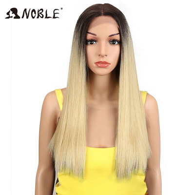 

Noble Synthetic Hair Lace Front Wig 20 Inch long Lace Front Straight Synthetic Wigs for Women Heat Resistant blonde lace Wigs