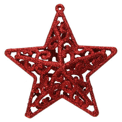 

Christmas Tree Decoration Hollow Five-pointed Star Shape Glitter Ornament