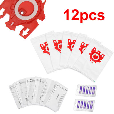 

12x Set Vacuum Cleaner Bag For Miele Compact C1 & C2 Series FJM Type Freshener