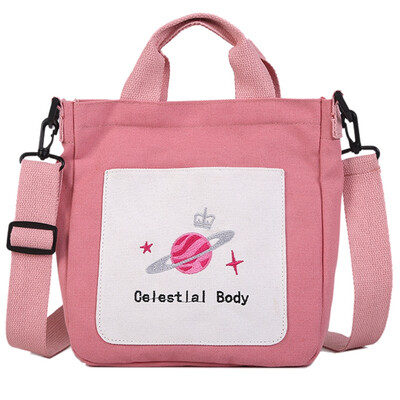 

Summer fresh canvas bag lady bag Japanese tide one-shoulder hand Tote Bag foreign-style oblique Bag