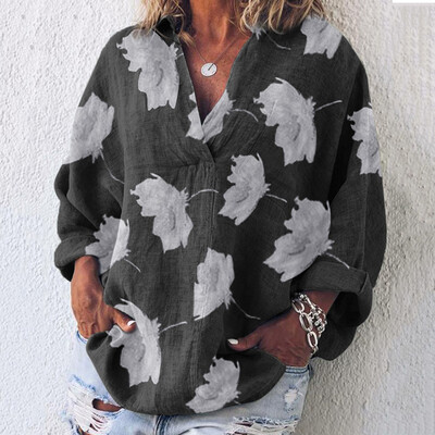 

Women Tops Ladies Blouse Beach Summer V-Neck T-Shirt Fashion Tops Printed