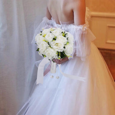 

Greensen Wedding Bridal Bouquet Wedding Bride Bouquet Wedding Holding Bouquet Pearl Ribbon