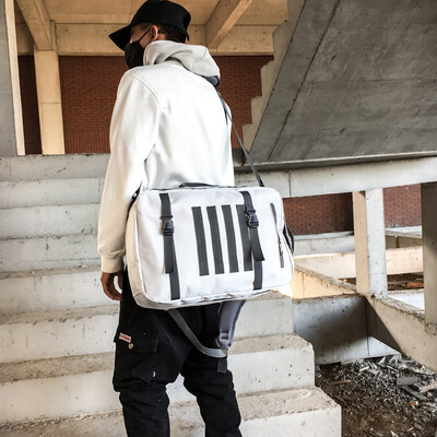 

Backpack Mens Shoulders Fashionable Personality Korean Version Oxford Textile Travel Sports Bag Triple Purpose