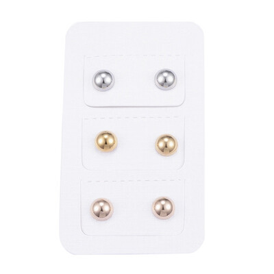 

304 Stainless Steel Ear Studs Half RoundDome Mixed Color 15mm Pin 09mm 3pairscard