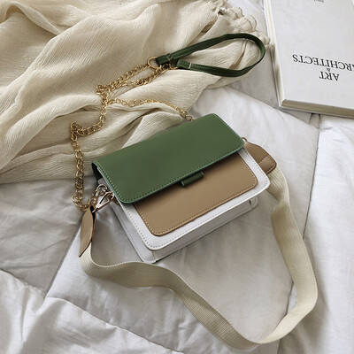 

Simple versatile chain shoulder bag 2019 new temperament contrast color bag female fashion casual shoulder strap Messenger bag