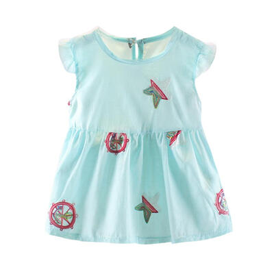 

Baby Infant Print Dress Girls O-neck Summer Cup Sleeve Princess Dresses