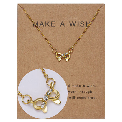 

Fashion Gold-color Butterfly Pendants Chain Necklace Alloy Clavicular Bones Circle Heart Waterdrop Short Choker Necklace Jewelry