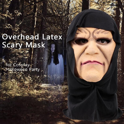 

Cosplay Halloween Mask Overhead Latex Witch Face Costume Scary Mask Trick Game Toy