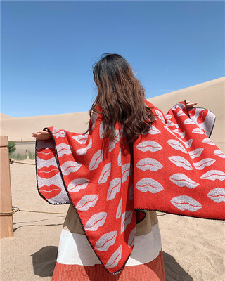 

New creative jacquard European&American street shawl acrylic faux cashmere air conditioning sunscreen lady travel cloak cloak