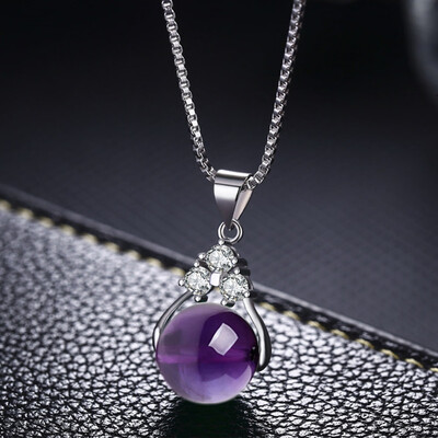 

Jade Necklace Female Clavicle Silver Plated Wild Transfer Pearl Crystal Pendant