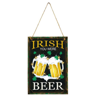 

Rustic Irish Beer Ireland St Patrick Day Wood Hanging Plaque Party Decor