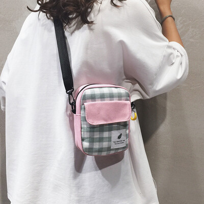 

Summer Messenger bag net red packet wild ins plaid canvas bag handbag 2019 new fashion shoulder bag