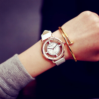 

2018 Unique Hollow stylish Note Painting Leather Bracelet Lady Womans Wrist Watches simple casual Engraving lady