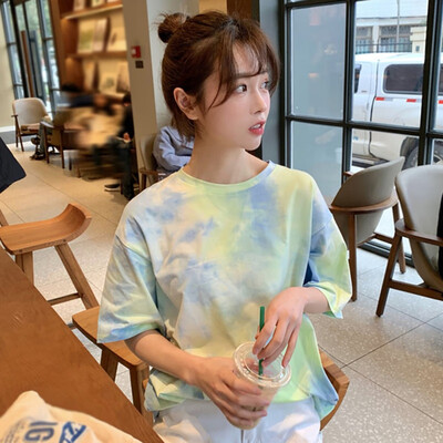 

woman Tie Dye Harajuku Funny Tshirt Summer ladies Japan Streetwear Hip Hop Tees Shirts Korean Tops T-shirt