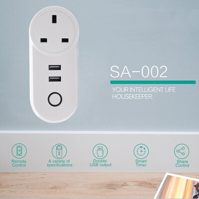 

〖Follure〗Smart WiFi Power Socket UK Plug Switch For Amazon AlexaGoogle Home App Control