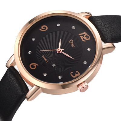 

RM Luxury Fashion Lady Leather Belt Watch Sun Texture Analog Quartz Watch