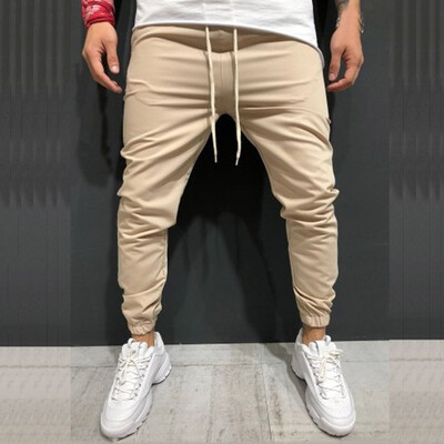 

Tailored Fashion Mens Slim Pure Color Pocket Bandage Casual Sweatpants Drawstring Pant