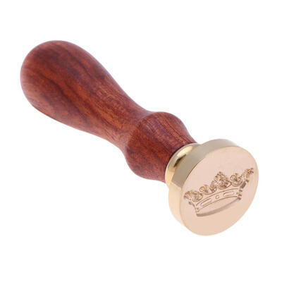 

Crown Pattern DIY Retro Wood Stamp Customs Insurance Sealing Wax Seal Post