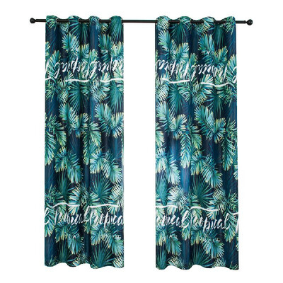 

Blackout Curtains Tropical Plants Printing Thermal Insulating Room Darkening Curtains for Living Room 39"X98"