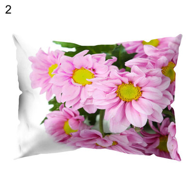 

Fashion Tulip Daisy Flower Print Pillow Case Waist Throw Cushion Cover Decor