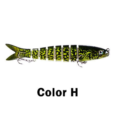 

1328cm 19g Fishing Lure Hard Bait 8 Segments Swimbait Crankbait Artificial Fishing Lure Bait with Treble Hooks