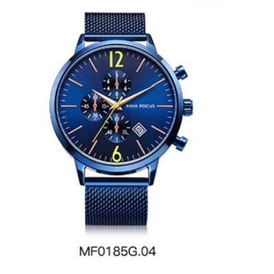 

Fashion Men Quartz Wristwatches Calendar Waterproof Watch With Stainless Steel Strap