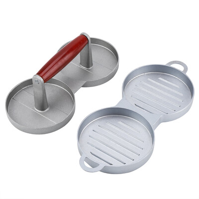 

Greensen Aluminum Alloy Non-Stick Double Burger Press Mold Hamburger Meat Beef Kitchen Tools