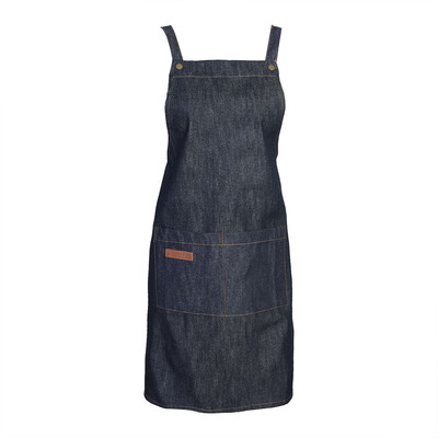 

Denim Apron Baker Kitchen Restaurant Coffee Work Uniform with Front Large Pockets Denim Apron Garden Apron