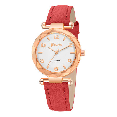 

RM Fashion Women s Leather Band Geneva Analog Quartz Diamond Wrist Watch Watches