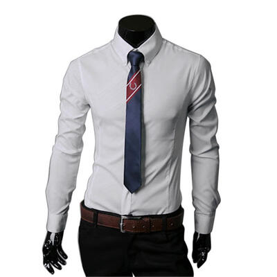 

Autumn Unique Obscure Twill Shirt Mens Casual Slim Long-sleeved Shirts