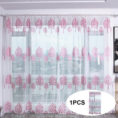 

Gobestart Trees Sheer Curtain Tulle Window Treatment Voile Drape Valance Fabric