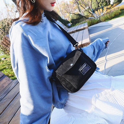 

Fashion Women Corduroy Shoulder Bag Square Single Shoulder Messenger Bag Phone Small Crossbody Bags