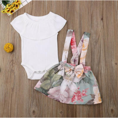 

Cute Newborn Baby Girls Princess Dress Outfit Set Kids Romper TopsSkirt Clothes