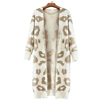 

Women Long Cardigan Coat Long Sleeve Knitwear Casual Loose Print Pockets Outwear