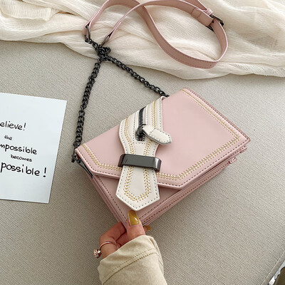 

Ins super hot small bag summer popular chain womens bag new 2019 fresh small square bag single shoulder bag oblique satchel bag