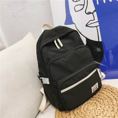 

Schoolbag Girl Korean version of high school students Chaobai campus simple inswind BF ancient feeling young girl Canvas Shoulder