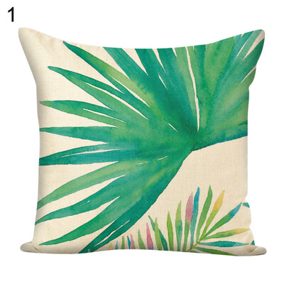 

45x45cm Green Leaf Square Throw Pillow Case Cushion Cover Sofa Bed Car Decor