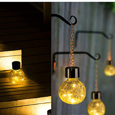 

Gobestart 2 Colour Changing Solar Crackle Globes LED Garden Lights Yellow White
