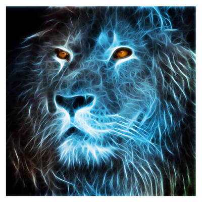 

5D DIY Full Drill Diamond Painting Lighting Lion Cross Stitch Embroidery