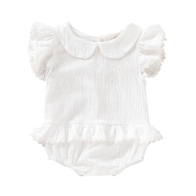 

Baby Rompers For Newborn Girls Solid Jumpsuit Lovely Short Sleeve Romper Infant Casual Clothes Rompers