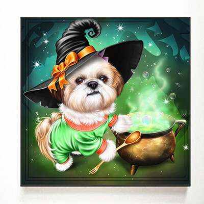 

Diamond Embroidery Dog 5d Diamond Painting Cross Stitch Halloween Full Square Cartoon Mosaic Picture Of Rhinestones Art