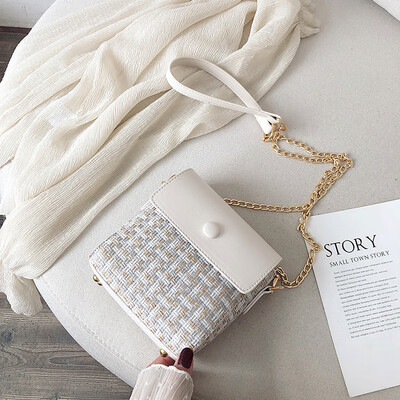 

Summer ins super fire bucket bag female 2019 new Korean version of the wild single shoulder slung fashion contrast color chain bag