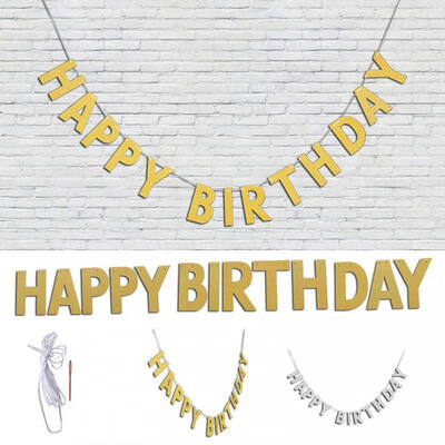 

Happy Birthday Paper Bunting Letter Flags kids Birthday Party Decor Banner Photo Booth Props Party Supplies
