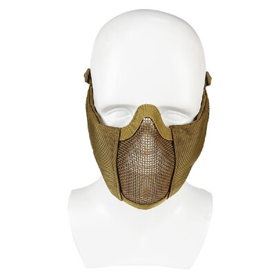 

Foldable Half Face Mask Protective Steel Mesh Mask Ear Protection Paintball Gaming Hunting Training CS Gaming Metal Face Mask Cosp