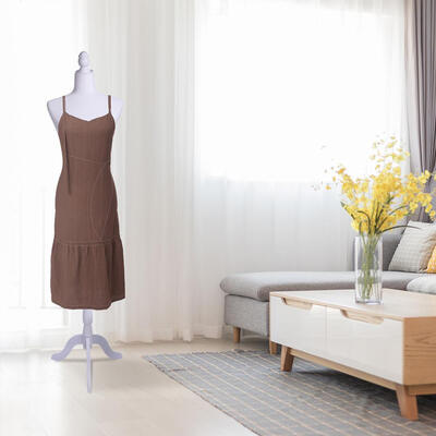 

Adjustable Height Female Mannequin Torso Display W Wooden Tripod Stand