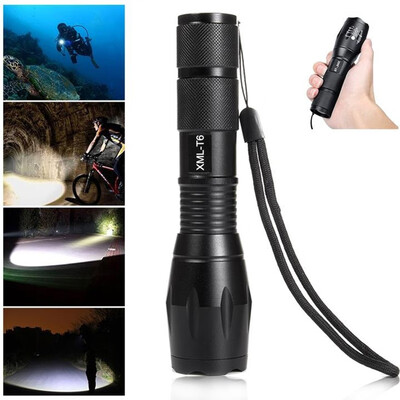 

Stylish 18650 AAA Battery 5000Lm XML T6 LED Flashlight Adjustable Focus Torch Light