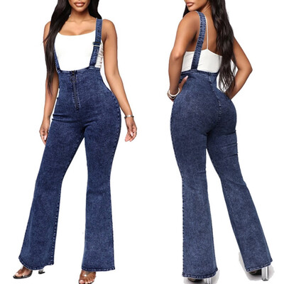 

Gobestart Women Casual Pocket Jean Leggings Zipper Splice Trouser Rompers Pant Bib Pants