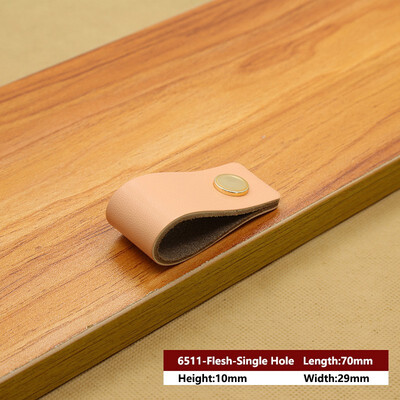

JD Leather Handle Bag Handle Drawer Door Knob Brown Black Furniture Handle Hardware Decoration Zinc Alloy