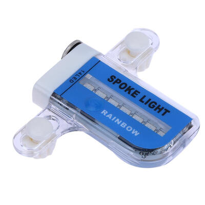 

Colorful 14 LED Bike Spoke Light Caution Valve Lamp Blue Sticker No Battery
